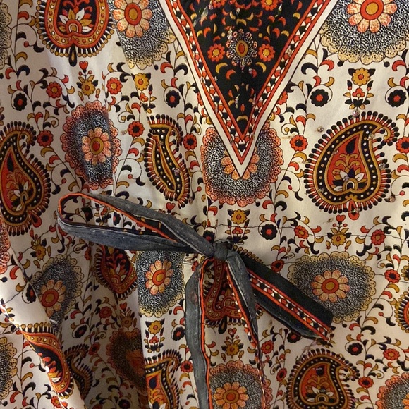 Red & rust paisley midi dress/tunic - one size - NWOT - Picture 7 of 10
